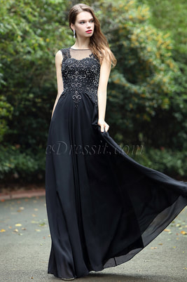 eDressit Black Sweetheart Evening Dress with Lace and Beads