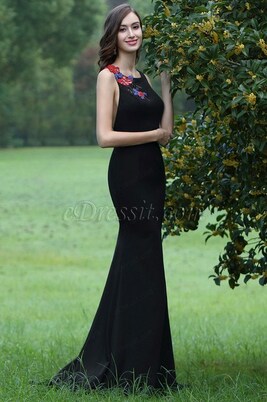 eDressit Black Lace Applique Prom Mermaid Dress