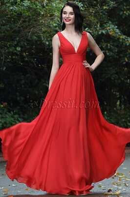 eDressit Red Sexy Chiffon Bridesmaid Dress Evening Gown
