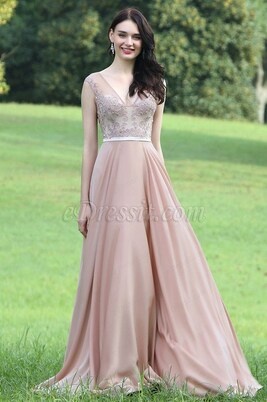 eDressit Blush Sexy Prom Dress with Lace and Beads