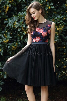 eDressit Elegant Black Flower Girl Party Dress