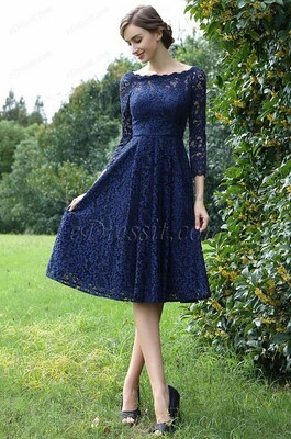 eDressit Long Sleeves Blue Lace Mother of the Bride Dre