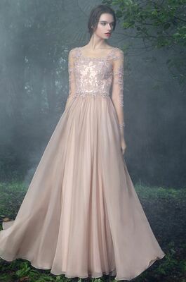 Blush Bateau Long Sleeves Prom Evening DressPicture