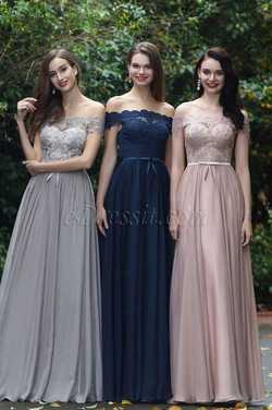 eDressit Navy Blue Off Shoulder Lace Formal Dress