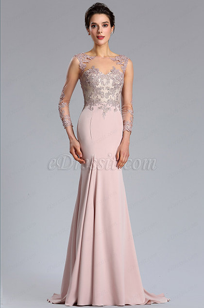 eDressit Elegant Long Lace Sleeves Formal Dress Evening Dress