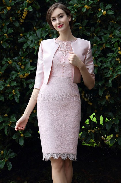     eDressit Pink Two Pieces Mother of the bride Dress
