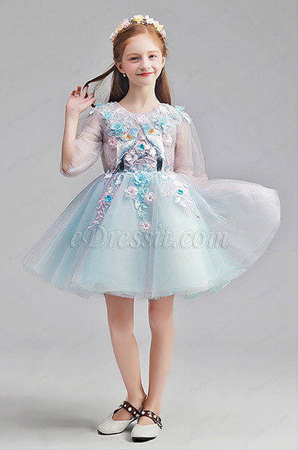 eDressit Lovely Blue Short Girl Wedding flower Girl Dress