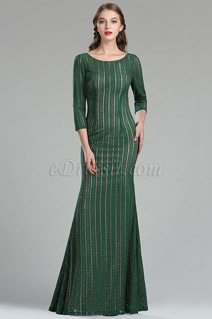 Green Sleeves Mother of the Bride Dress